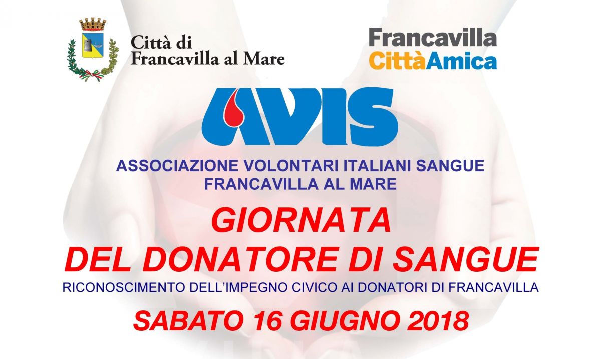 Giornata del Donatore di Sangue: 16 giugno 2018