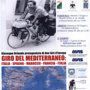 Giuseppe Orlando - protagonista del Giro del Mediterraneo in bicicletta